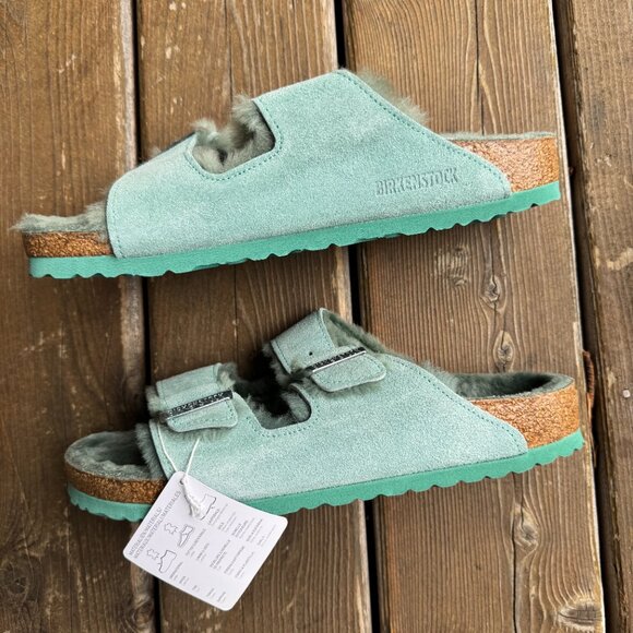 NWT Birkenstock Arizona Genuine Shearling Lined Slide Sandal in Women's 42/US11 - Picture 4 of 12